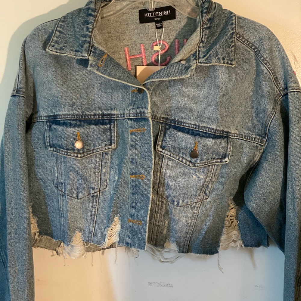 Kittenish denim cropped jacket